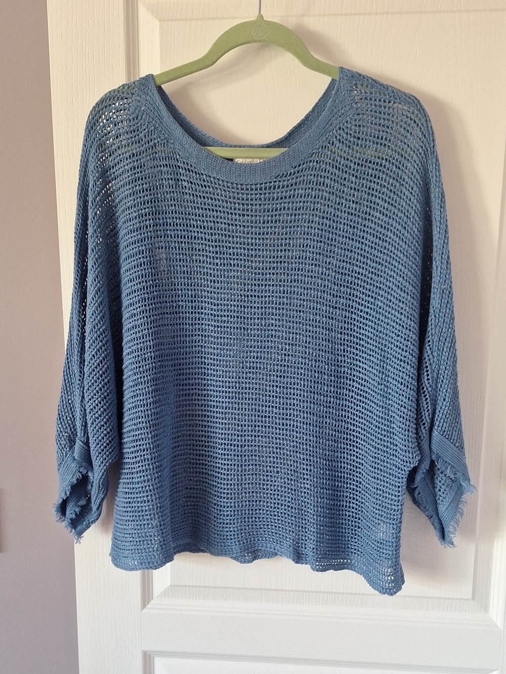 Coldwater Creek Light Blue Open-Knit Pullover Sweater